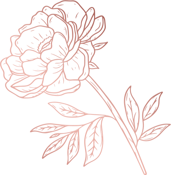 Metallic Monoline Rose Gold Peony